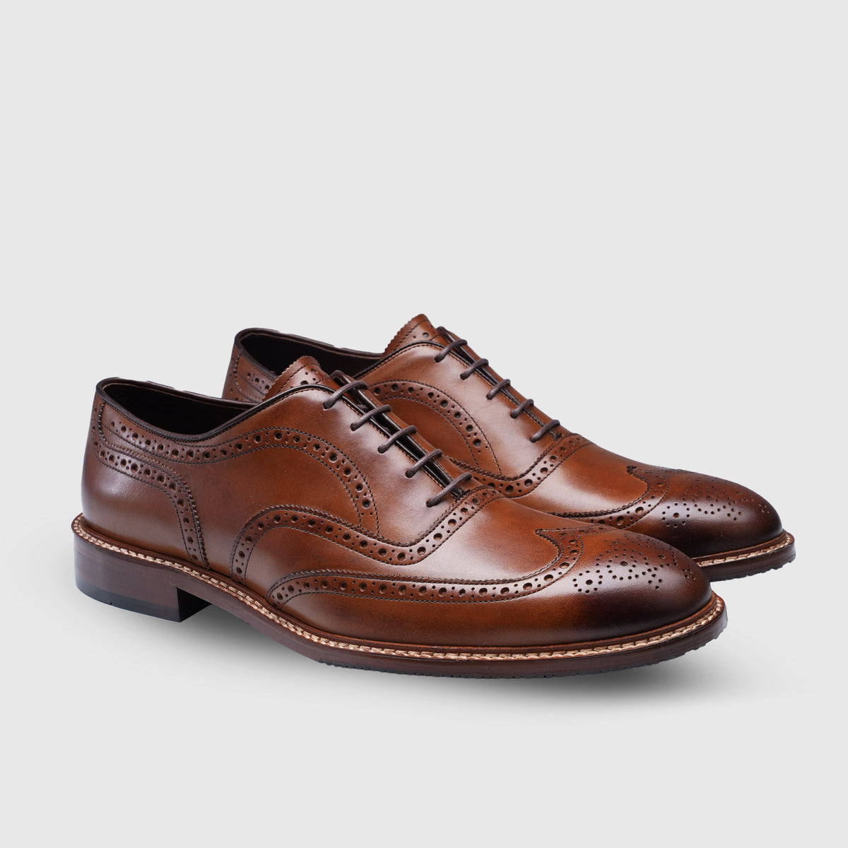 Wingtip Oxfords Tan 19464 - PLNK Shoes