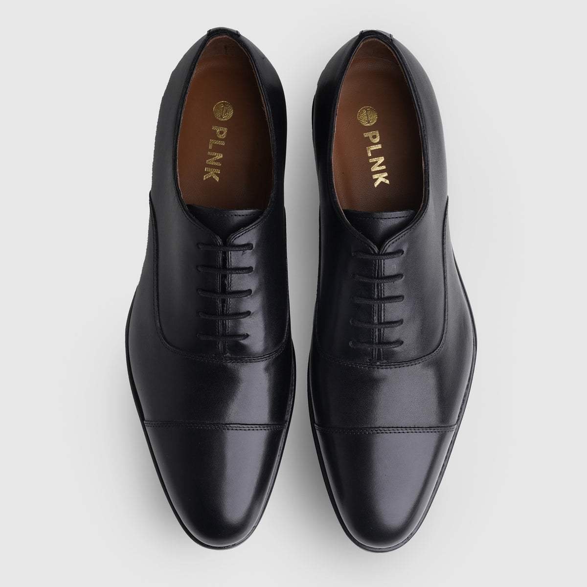 Captoe Oxfords Black 353 Goodyear Welted - PLNK Shoes