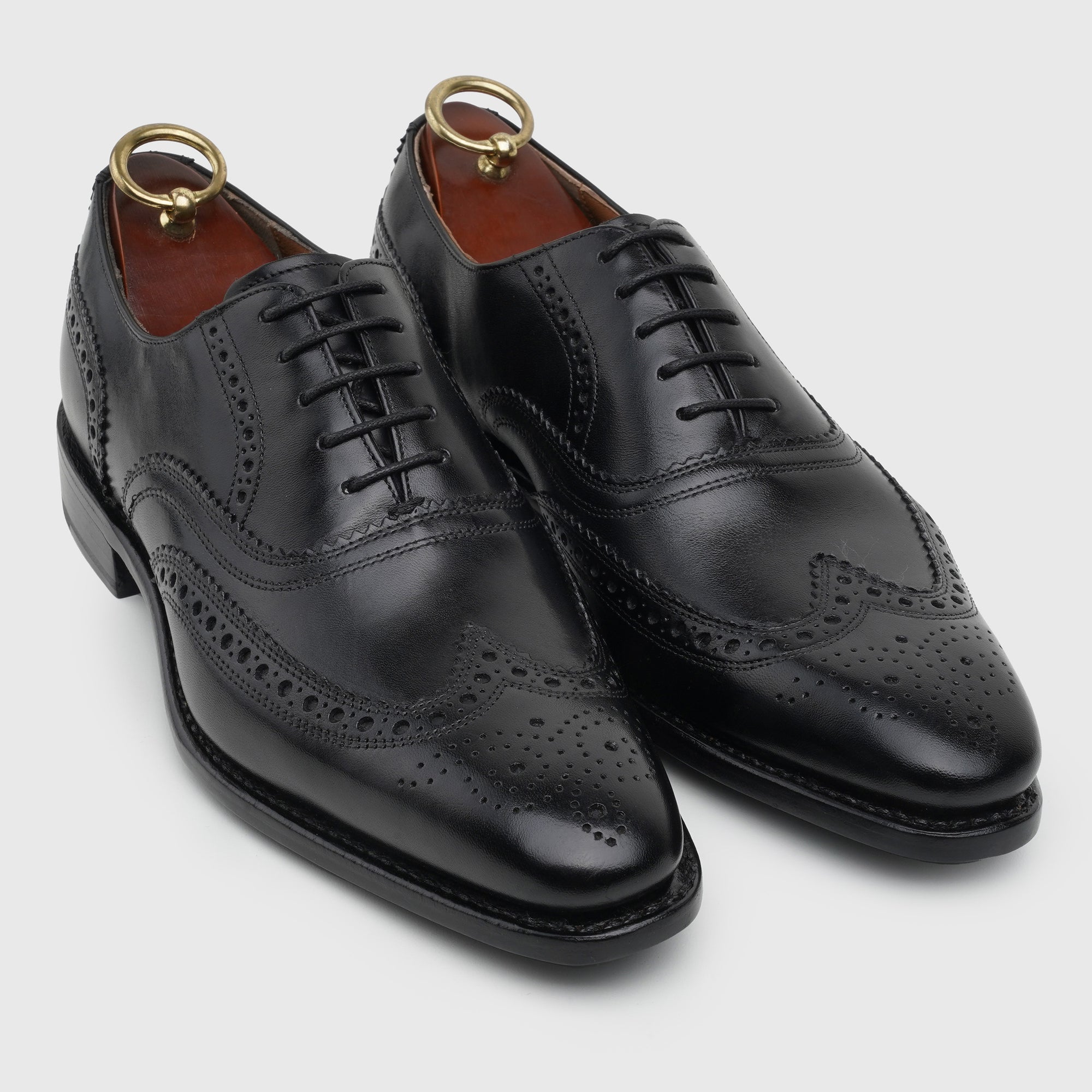 Wingtip Full Brogue Oxfords Black 453 Goodyear Welted